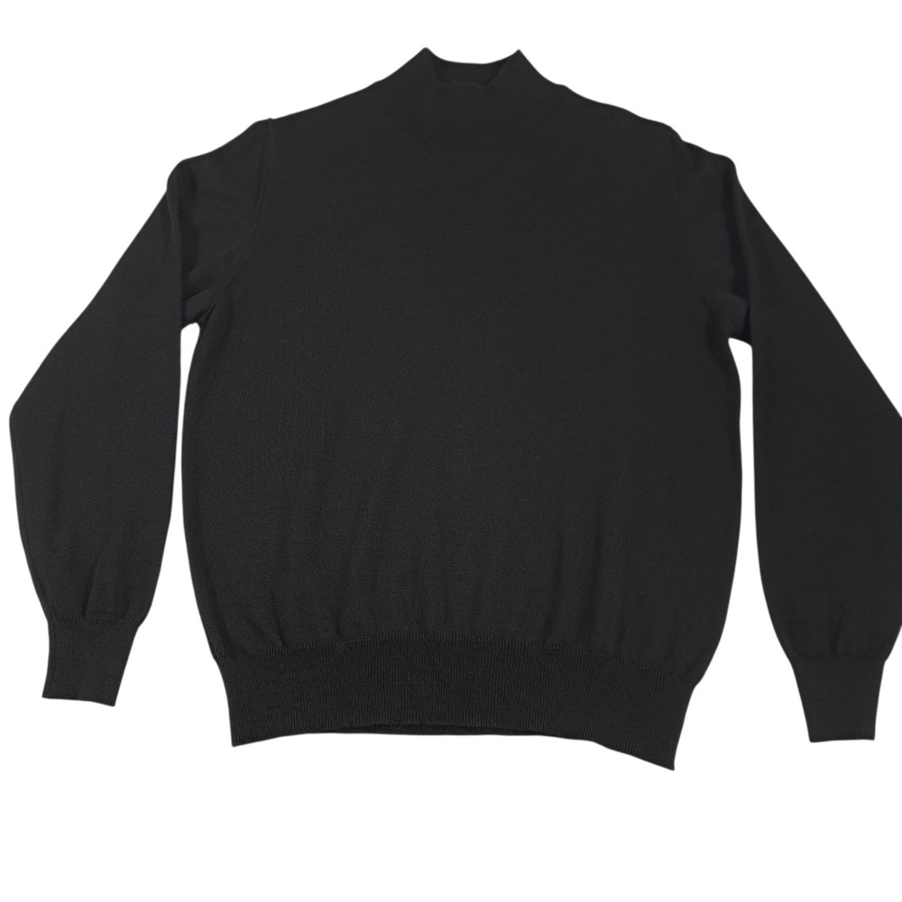 Country Shop Women's Sweater/Top Turtleneck Size L‎ Black 100% Merino Extrafine